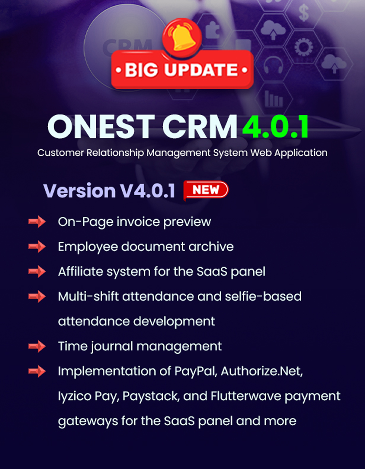 Onest CRM - Customer Relationship Management System | Laravel Web Application