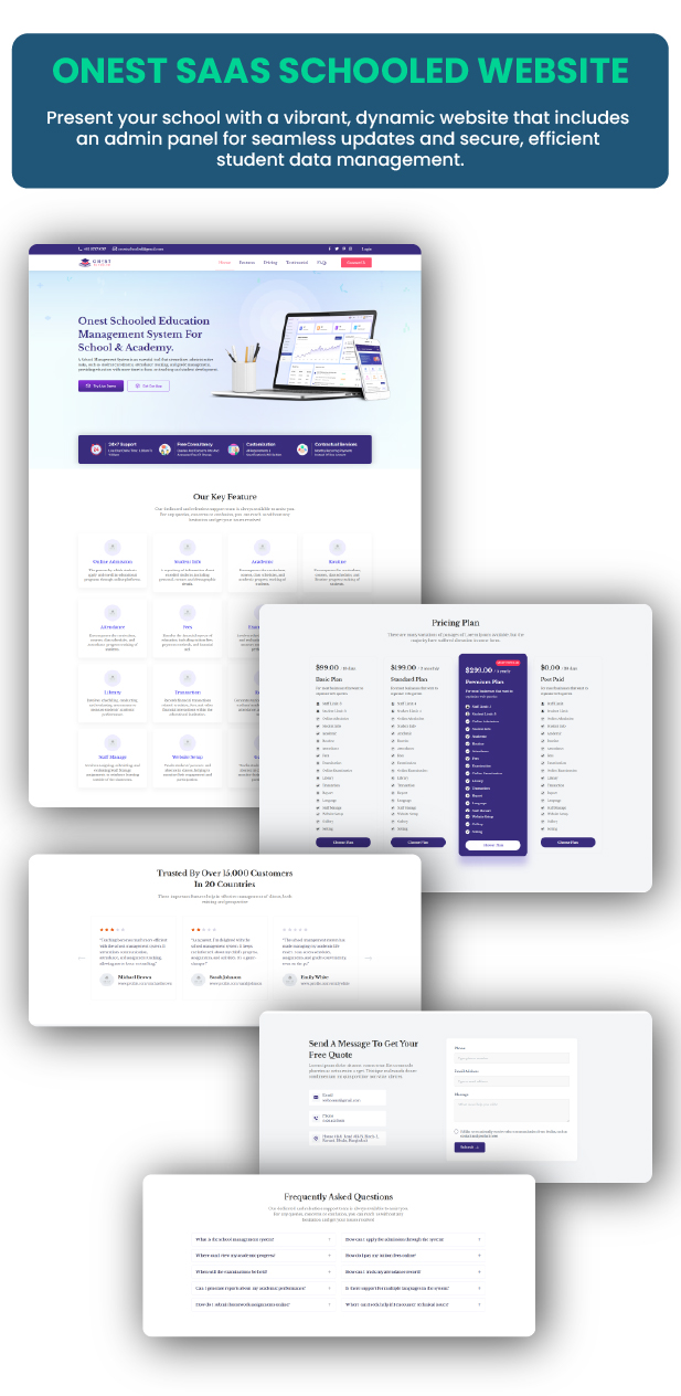 Onest Schooled - School Management System Laravel Script